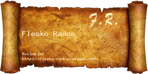 Flesko Rados névjegykártya